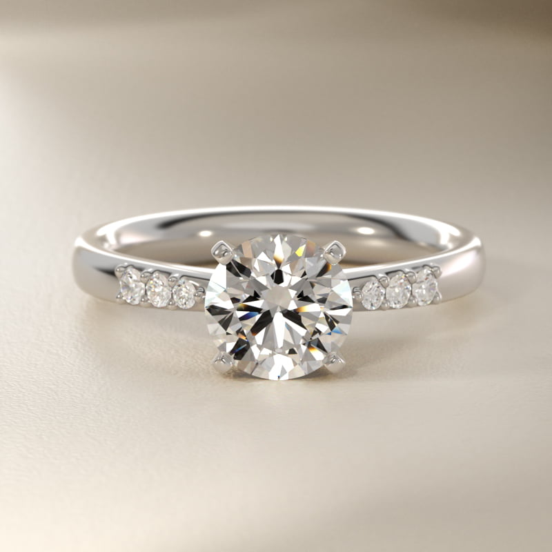 Petite Diamond Engagement Ring in 14k White Gold (1/10 ct. tw.)