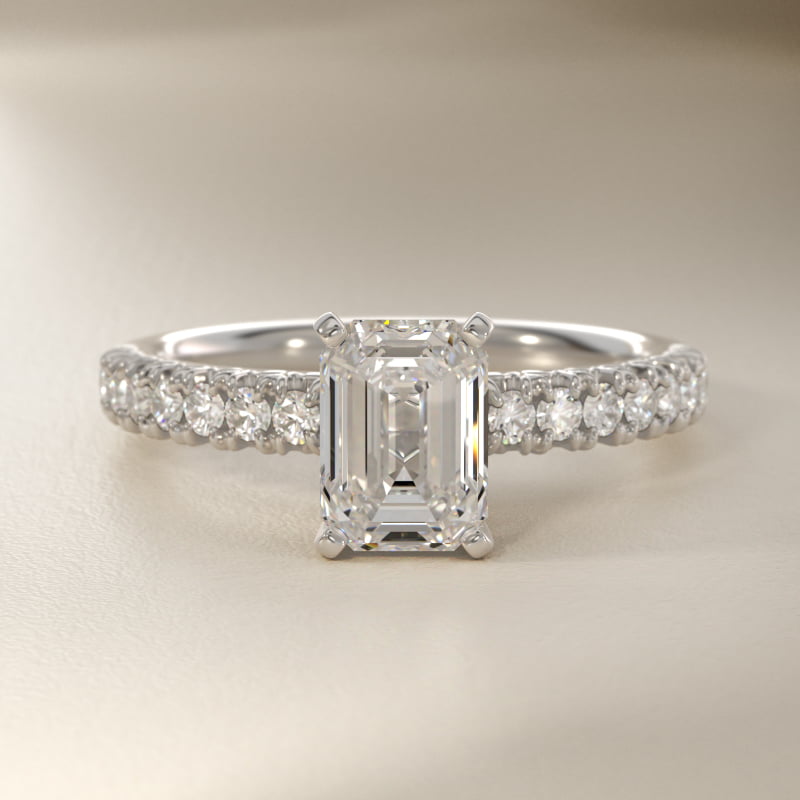 French Pavé Diamond Engagement Ring in Platinum (1/4 ct. tw.)