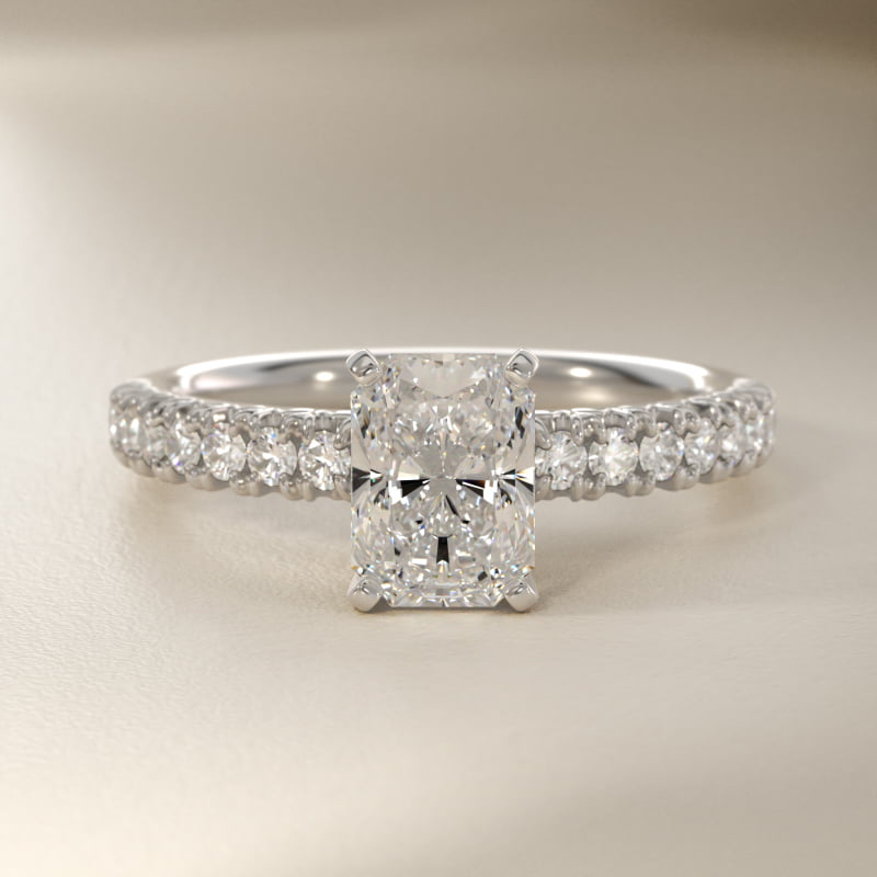 French Pavé Diamond Engagement Ring in Platinum (1/4 ct. tw.)