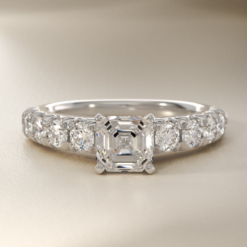 French Pavé Diamond Engagement Ring in Platinum (1 ct. tw.)