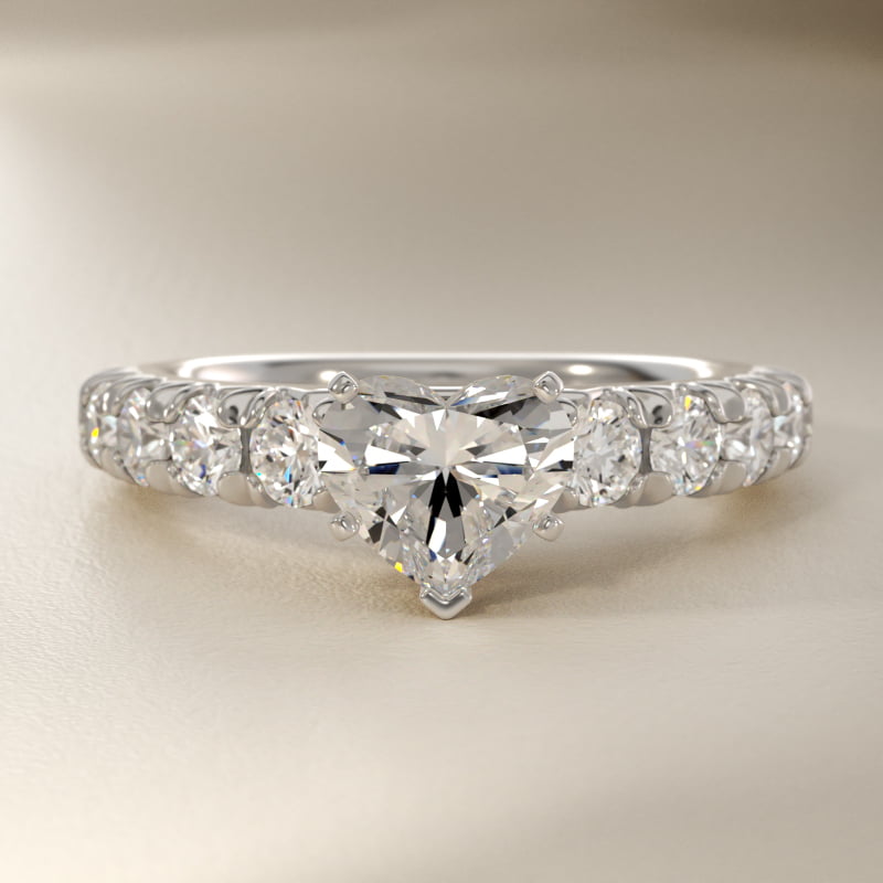 French Pavé Diamond Engagement Ring in Platinum (1 ct. tw.)