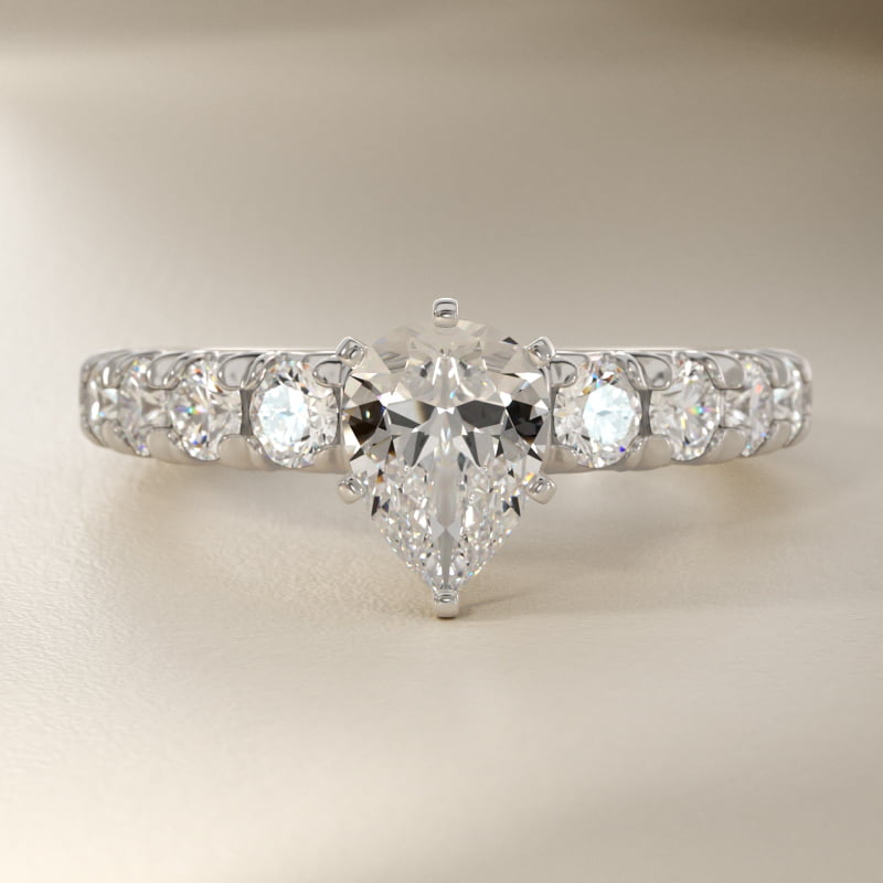 French Pavé Diamond Engagement Ring in Platinum (1 ct. tw.)