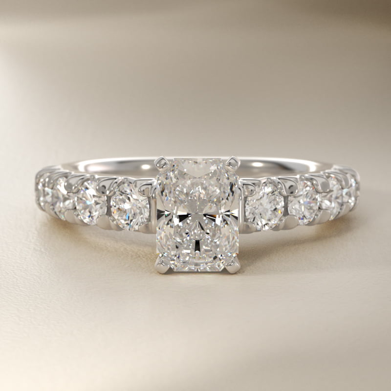 French Pavé Diamond Engagement Ring in Platinum (1 ct. tw.)
