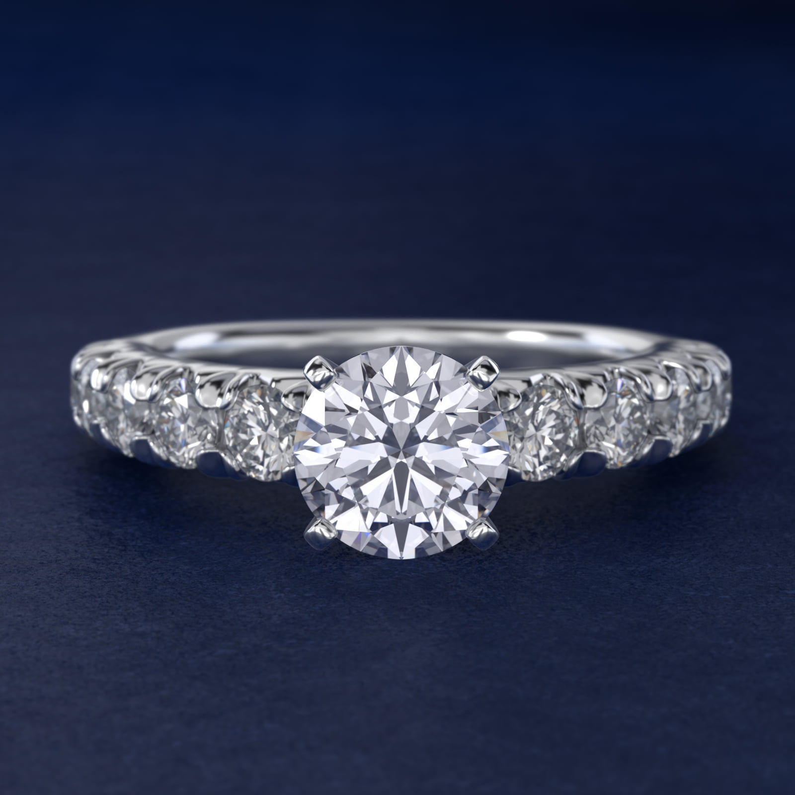 French Pavé Diamond Engagement Ring in 14k White Gold (1 ct. tw.)