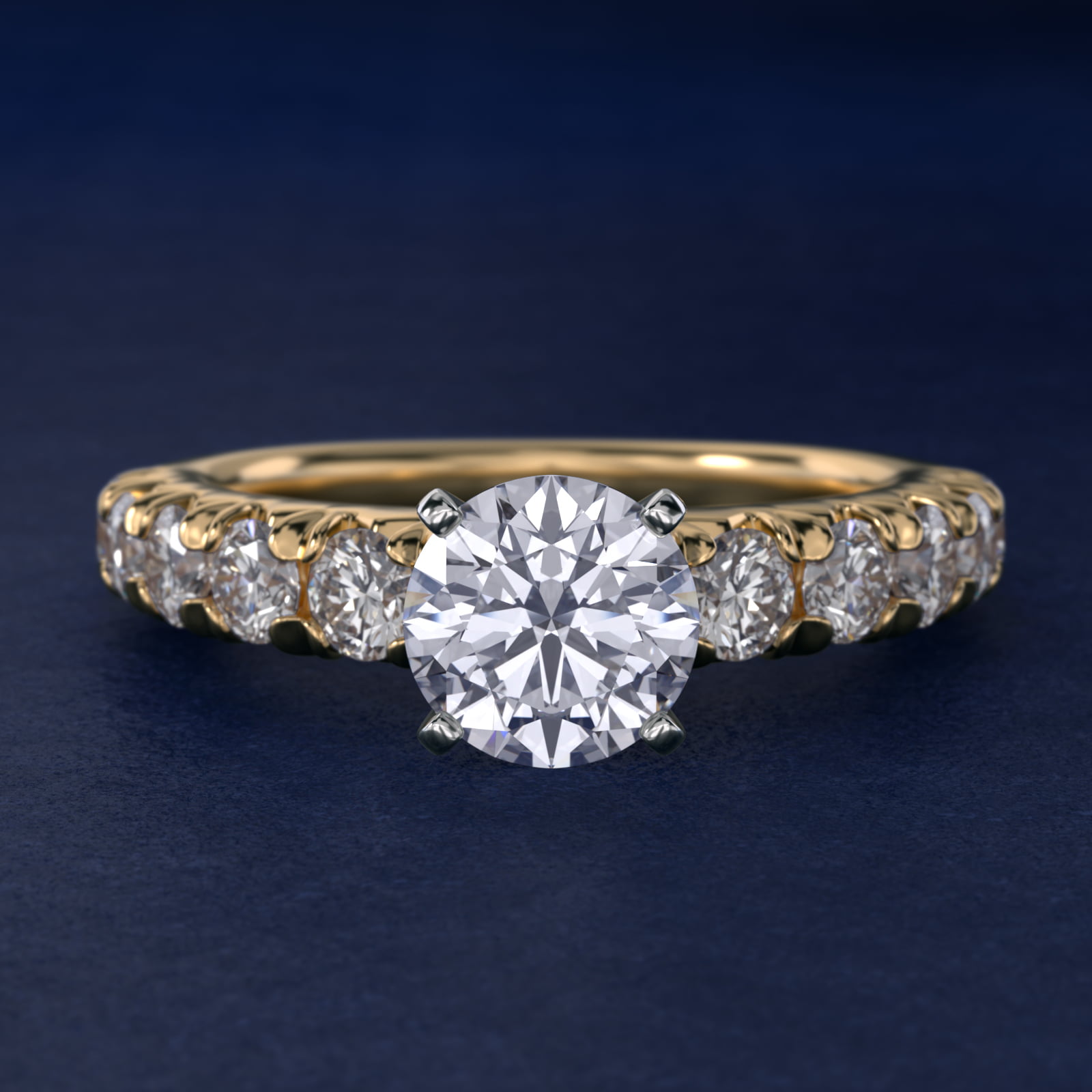 French Pavé Diamond Engagement Ring in 14K Yellow Gold (1 ct. tw.)