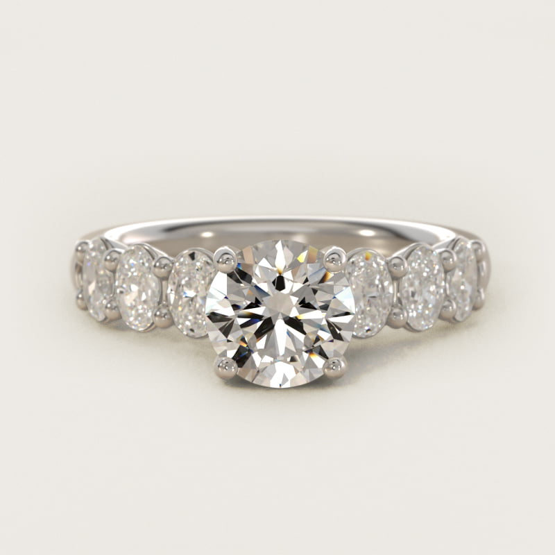 Seven Stone Oval Diamond Engagement Ring in Platinum (1 ct.tw.)