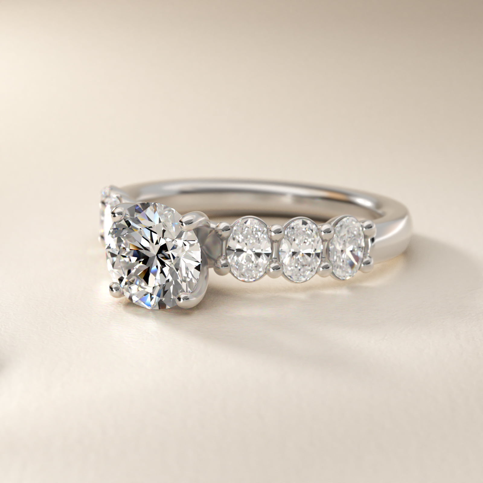 Seven Stone Oval Diamond Engagement Ring in Platinum (1 ct.tw.)