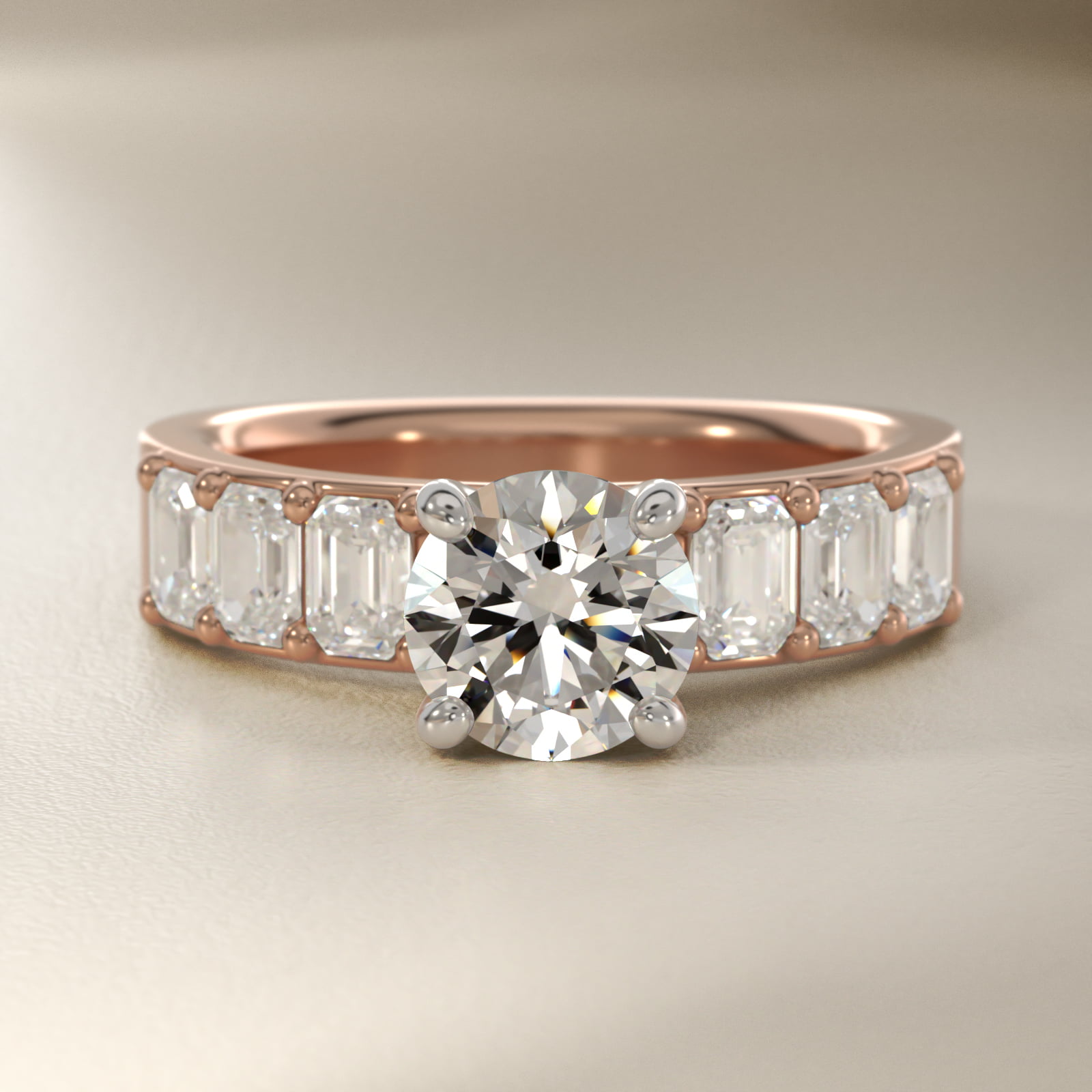 Emerald Cut Diamond Engagement Ring in 14k Rose Gold (1 ct. tw.)