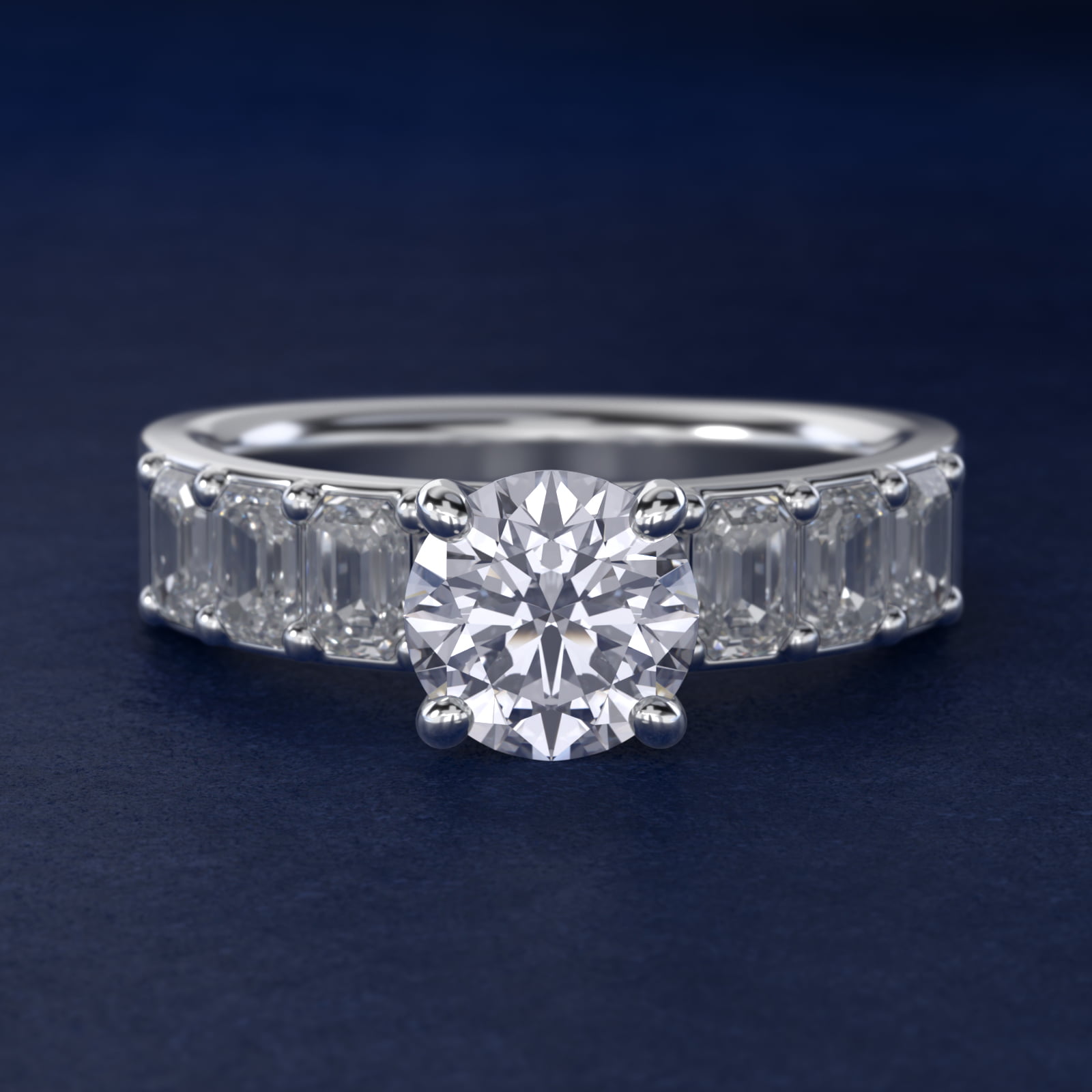 Emerald Cut Diamond Engagement Ring in Platinum (1 ct. tw.)