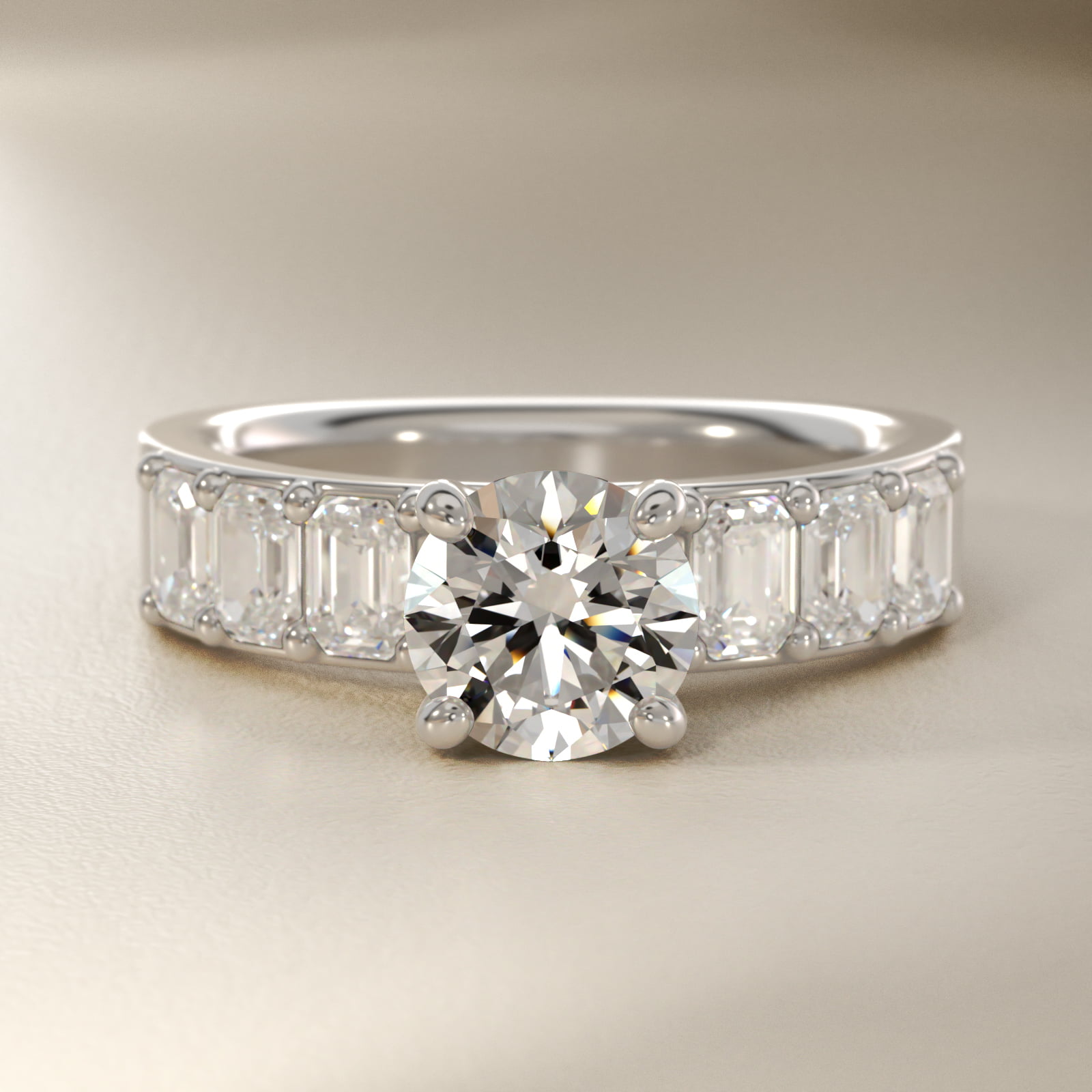 Emerald Cut Diamond Engagement Ring in 14k White Gold (1 ct. tw.)