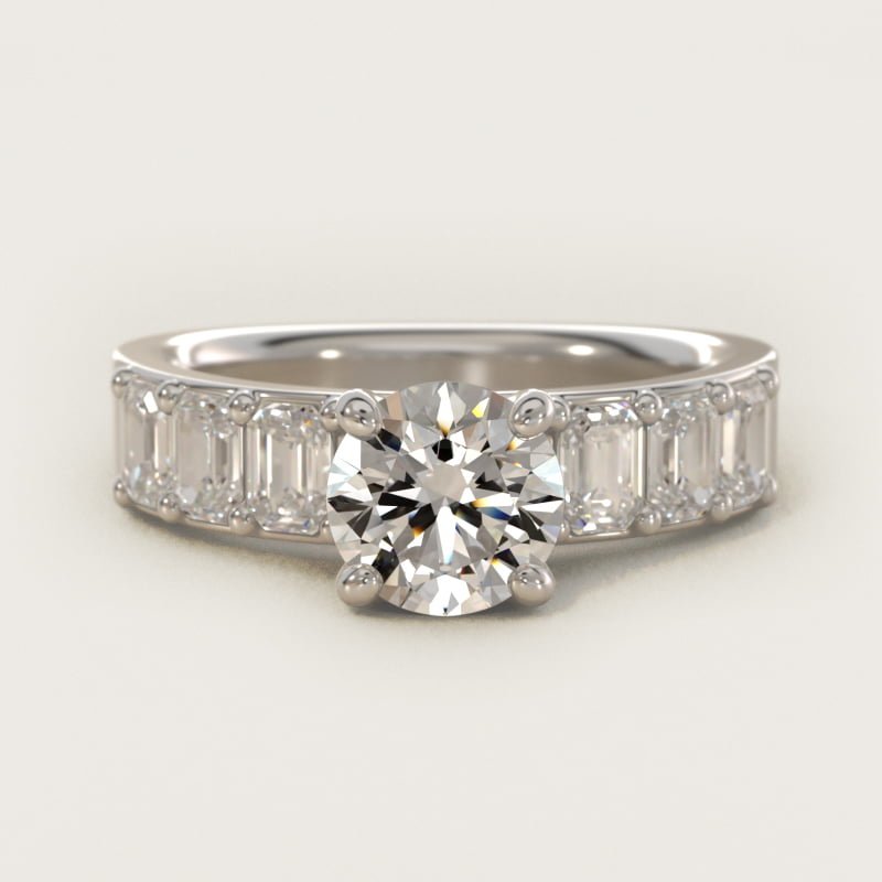 Emerald Cut Diamond Engagement Ring in Platinum (1 ct. tw.)
