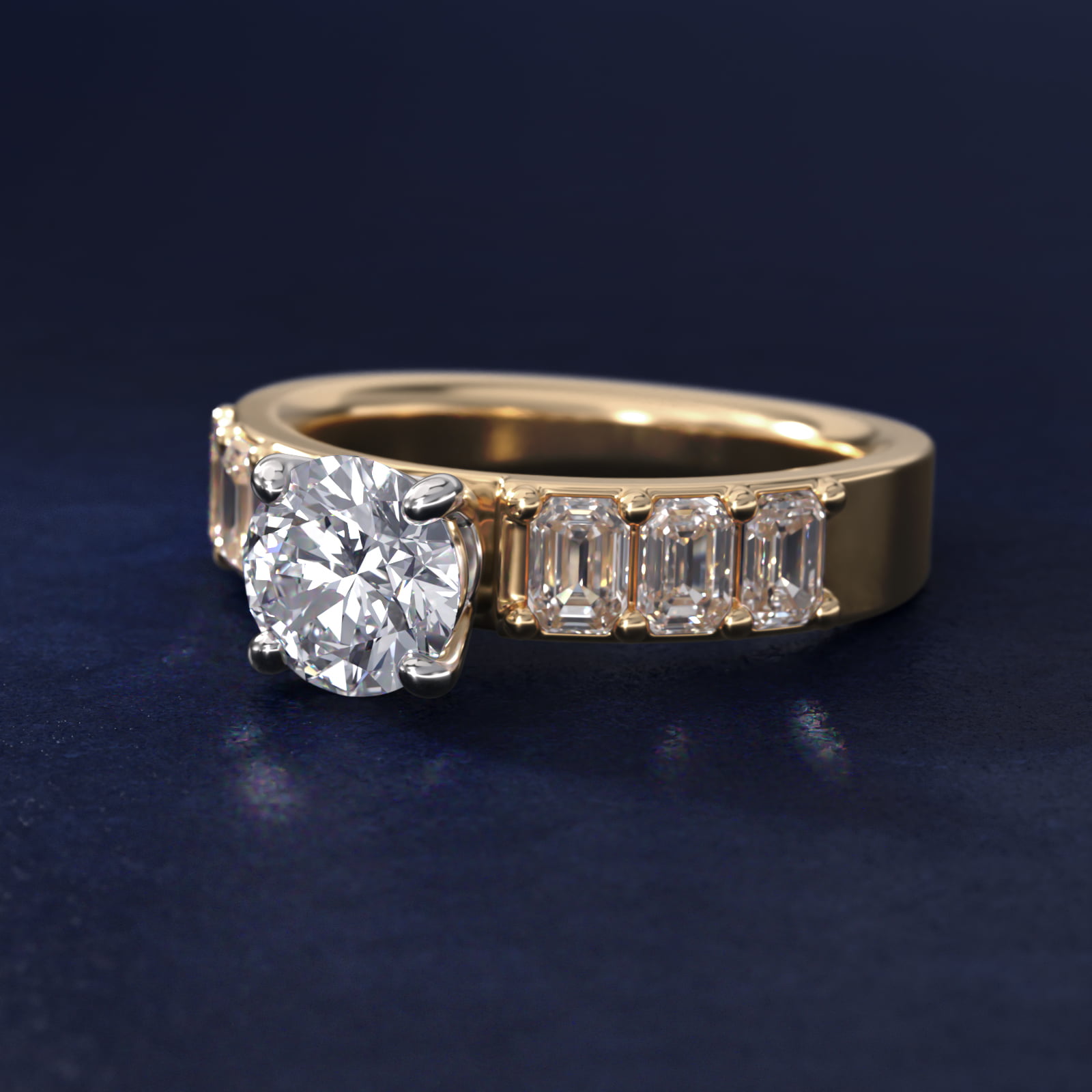 Emerald Cut Diamond Engagement Ring in 18k Yellow Gold (1 ct. tw.)