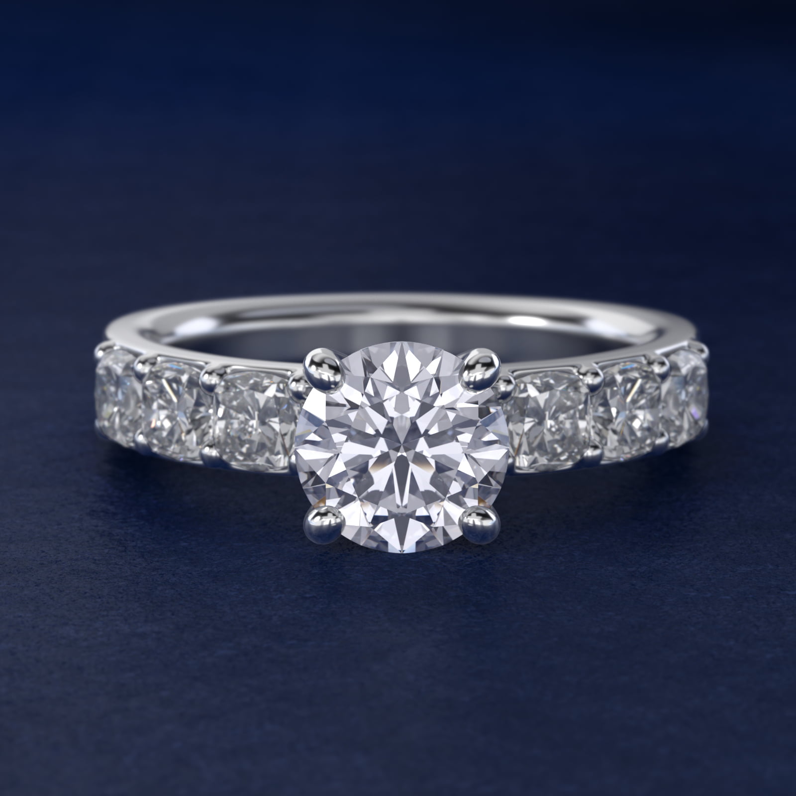 Cushion-Cut Diamond Engagement Ring in 18k White Gold (1 ct. tw.)