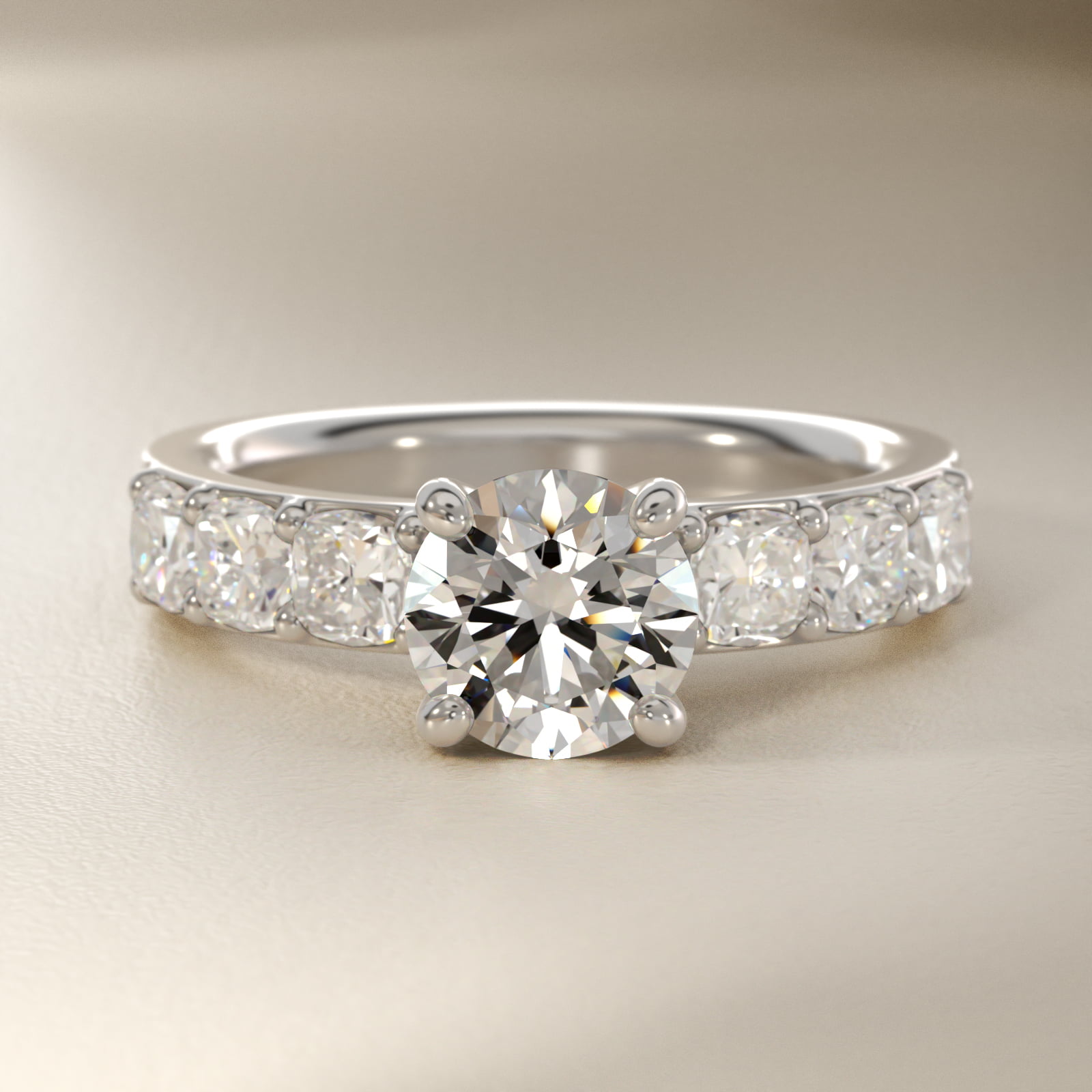 Cushion-Cut Diamond Engagement Ring in Platinum (1 ct. tw.)