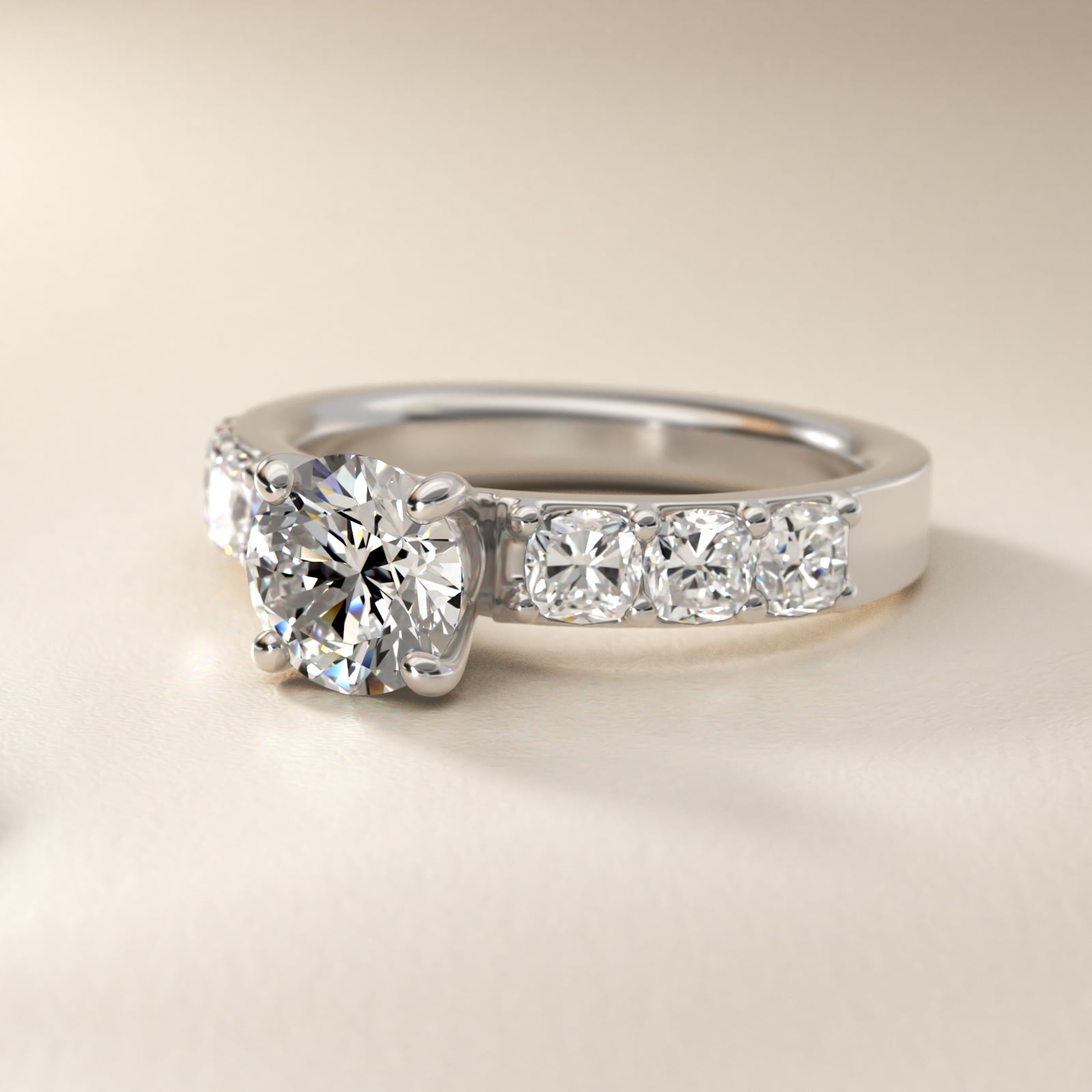 Cushion-Cut Diamond Engagement Ring in 14k White Gold (1 ct. tw.)