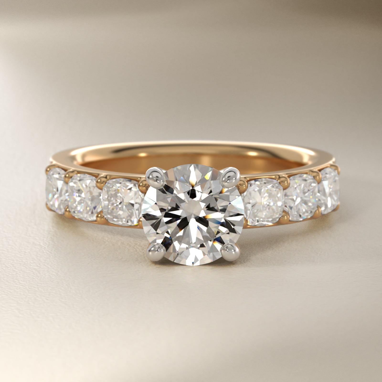 Cushion-Cut Diamond Engagement Ring in 14K Yellow Gold (1 ct. tw.)