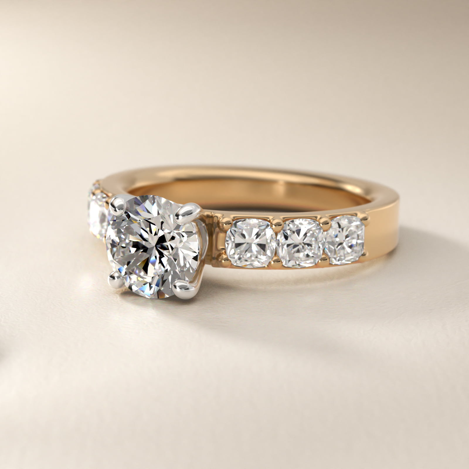 Cushion-Cut Diamond Engagement Ring in 18k Yellow Gold (1 ct. tw.)
