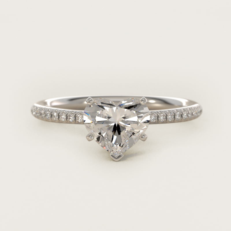 Petite Micropavé Diamond Engagement Ring in 14k White Gold (1/10 ct. tw.)