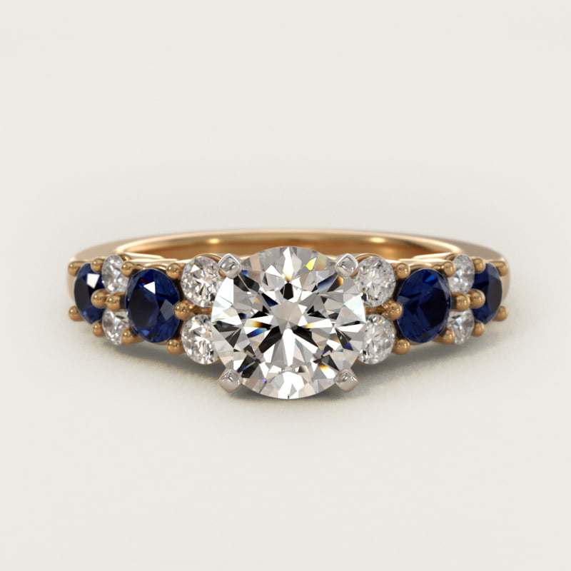 Garland Sapphire and Diamond Engagement Ring in 14K Yellow Gold