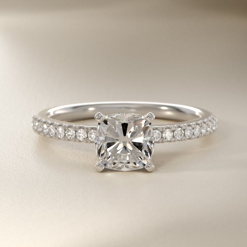 Riviera Pavé Diamond Engagement Ring in 14k White Gold (1/6 ct. tw.)
