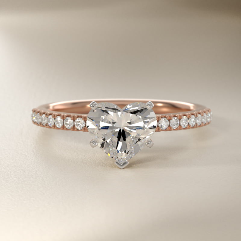 Riviera Pavé Diamond Engagement Ring in 14k Rose Gold (1/6 ct. tw.)