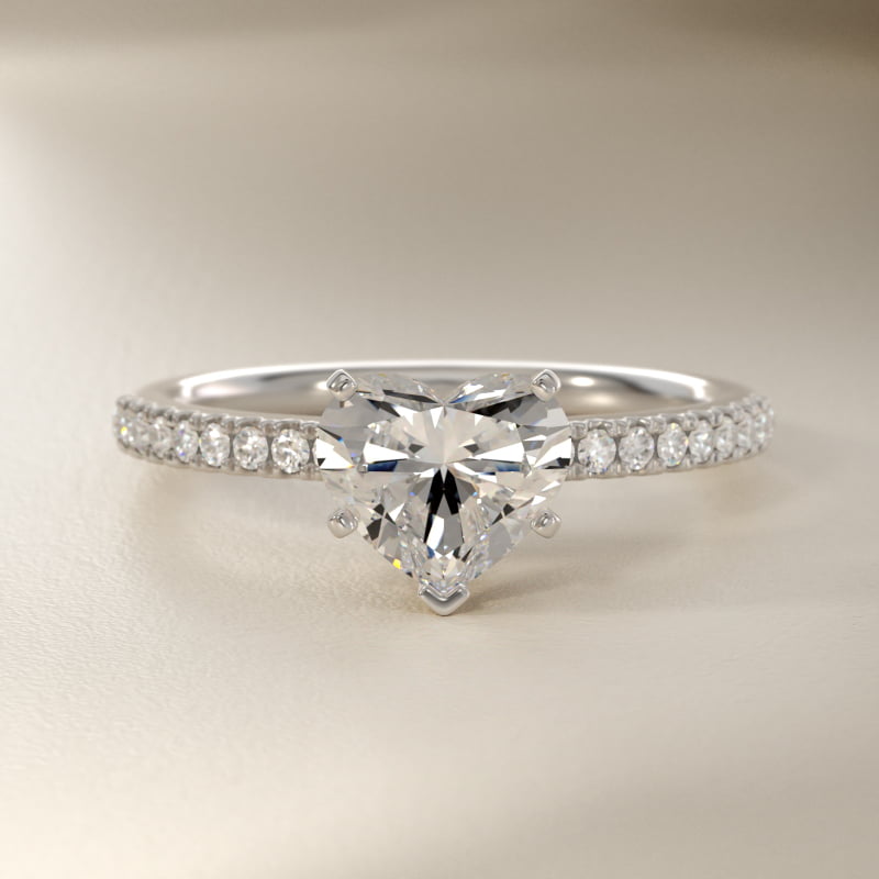 Riviera Pavé Diamond Engagement Ring in 14k White Gold (1/6 ct. tw.)
