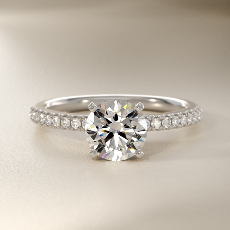 Riviera Pavé Diamond Engagement Ring in 14k White Gold (1/6 ct. tw.)