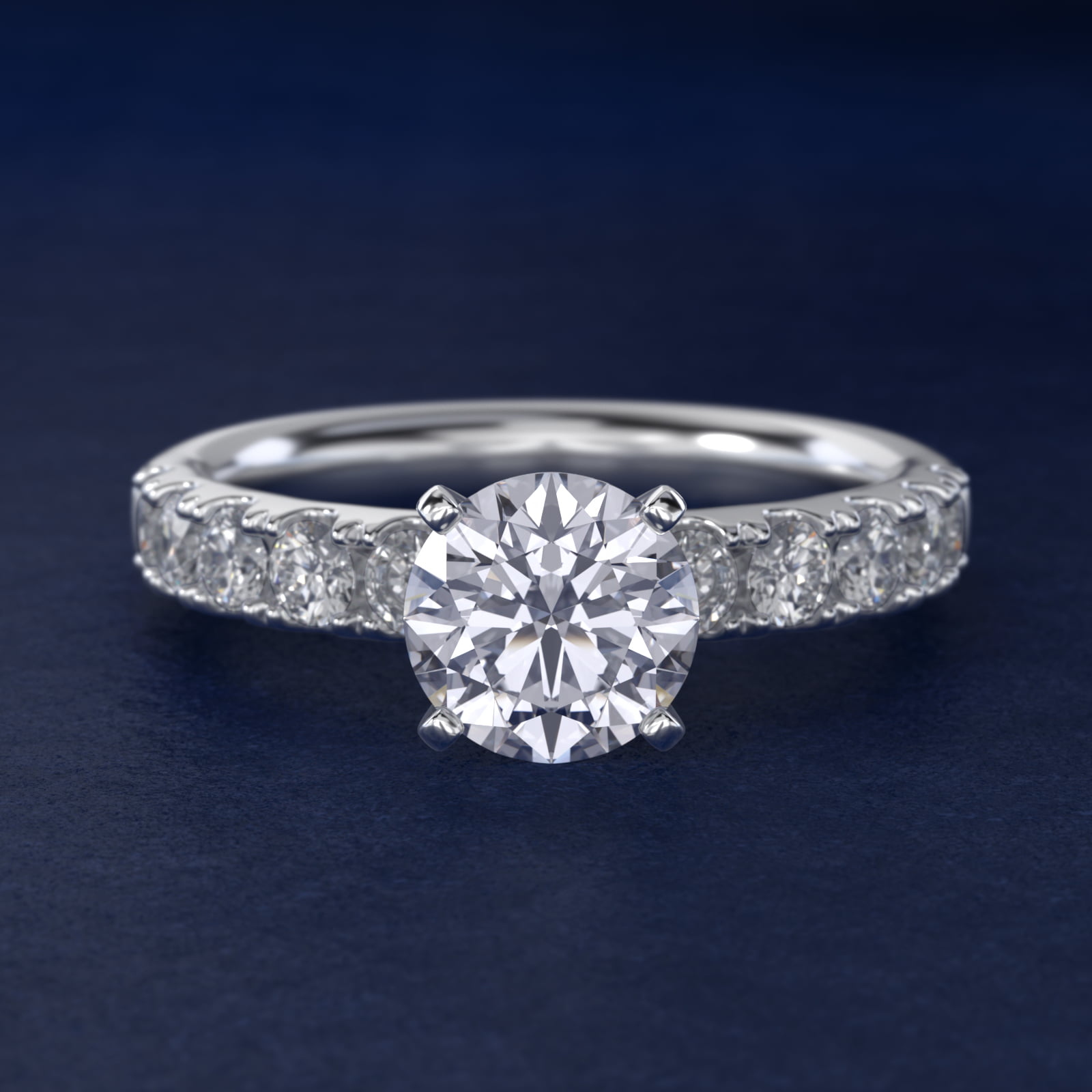 Riviera Pavé Diamond Engagement Ring in 14k White Gold (5/8 ct. tw.)