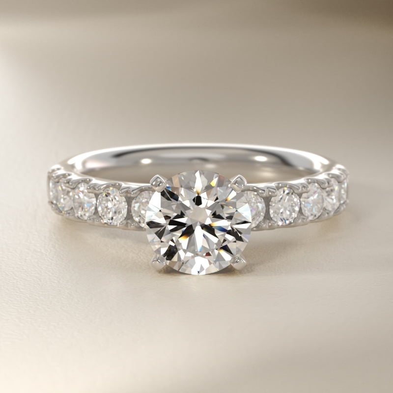 Riviera Pavé Diamond Engagement Ring in 14k White Gold (5/8 ct. tw.)