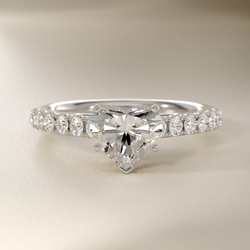 Riviera Cathedral Pavé Diamond Engagement Ring in 14k White Gold (1/2 ct. tw.)