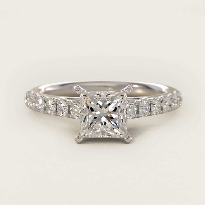 Riviera Cathedral Pavé Diamond Engagement Ring in Platinum (1/2 ct. tw.)