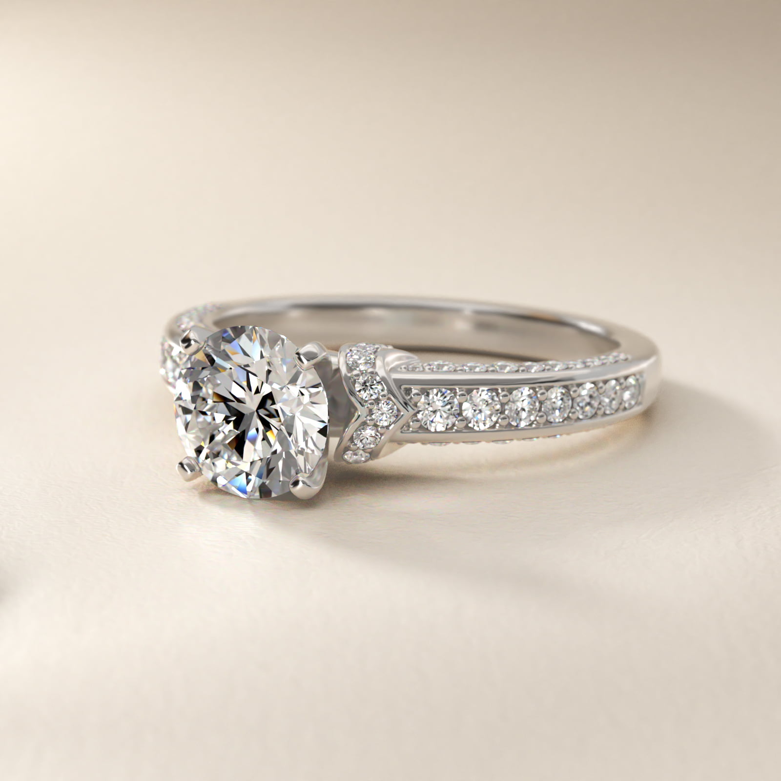 Blue Nile Studio Imperial Micropavé Diamond Engagement Ring in Platinum (3/8 ct. tw.)