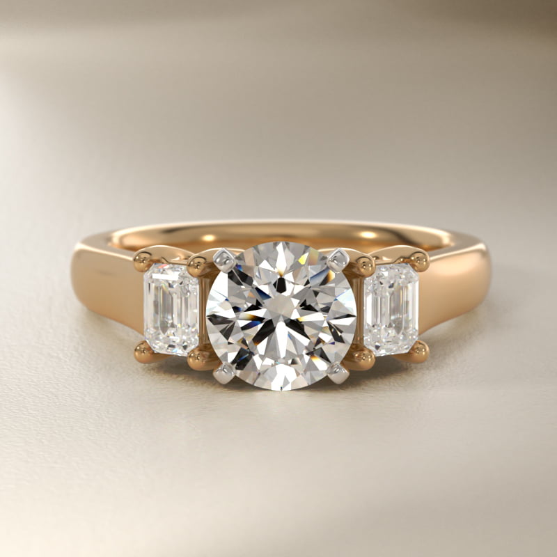 ZAC ZAC POSEN Three-Stone Emerald-Cut Diamond Engagement Ring in 14K Yellow Gold (1/3 ct tw.)