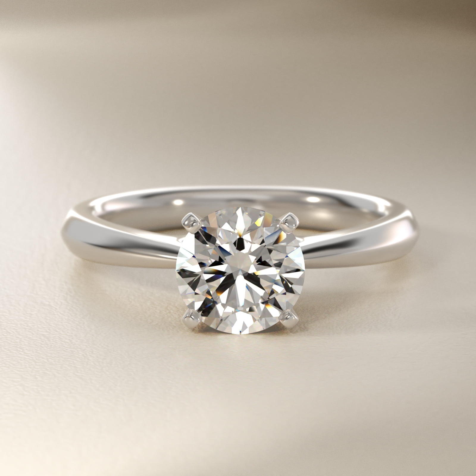ZAC ZAC POSEN Knife-Edge Solitaire Engagement Ring in Platinum
