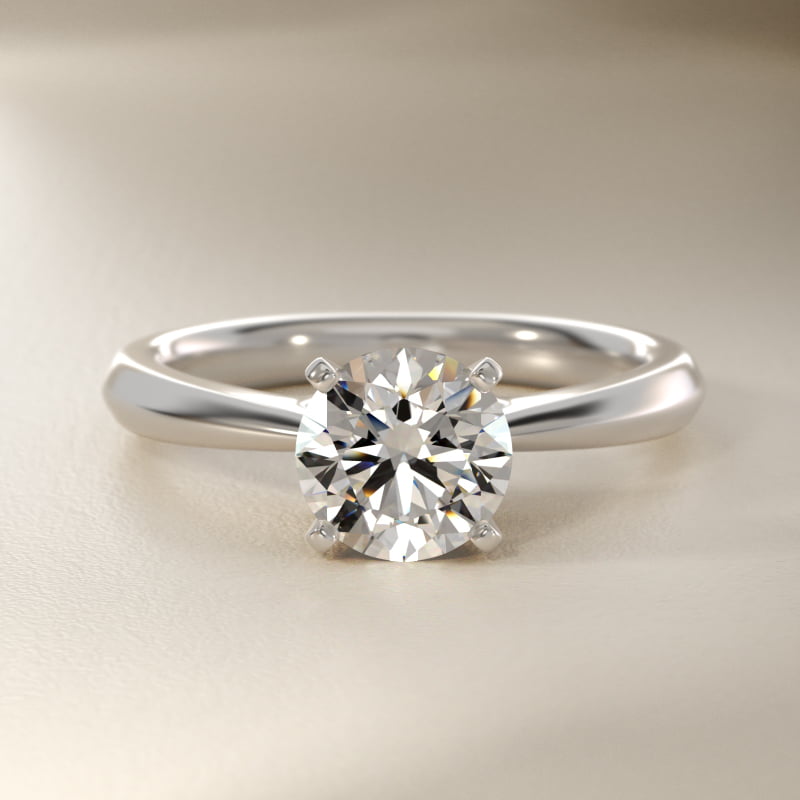 ZAC ZAC POSEN Knife-Edge Solitaire Engagement Ring in Platinum