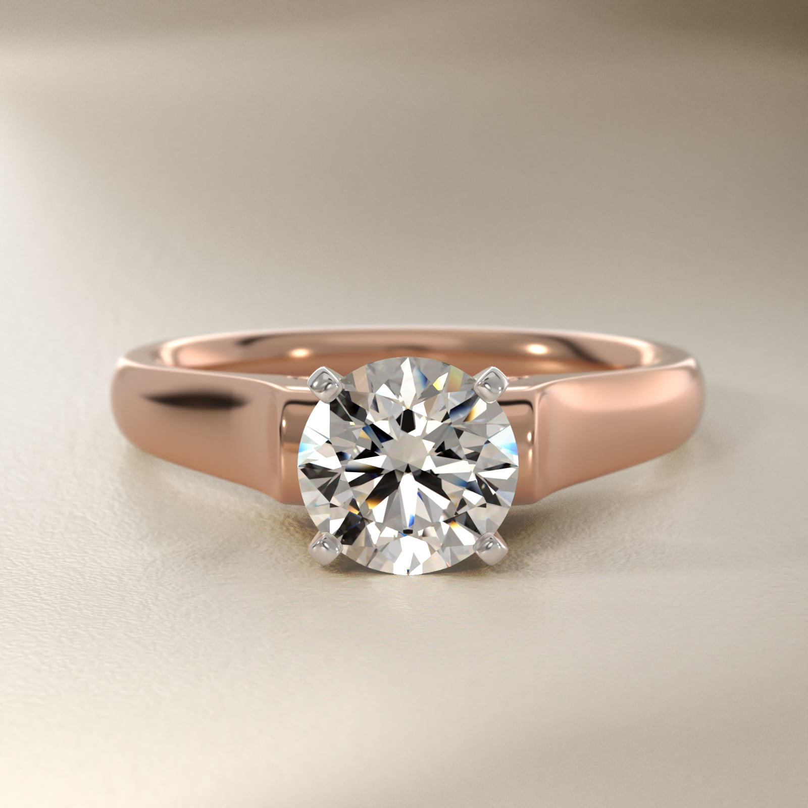 ZAC ZAC POSEN Cathedral Solitaire Plus Diamond Engagement Ring in 14k Rose Gold