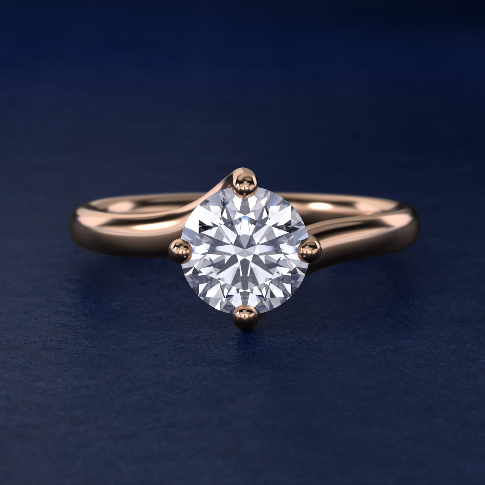 ZAC ZAC POSEN  Bypass Solitaire Engagement Ring in 14k Rose Gold