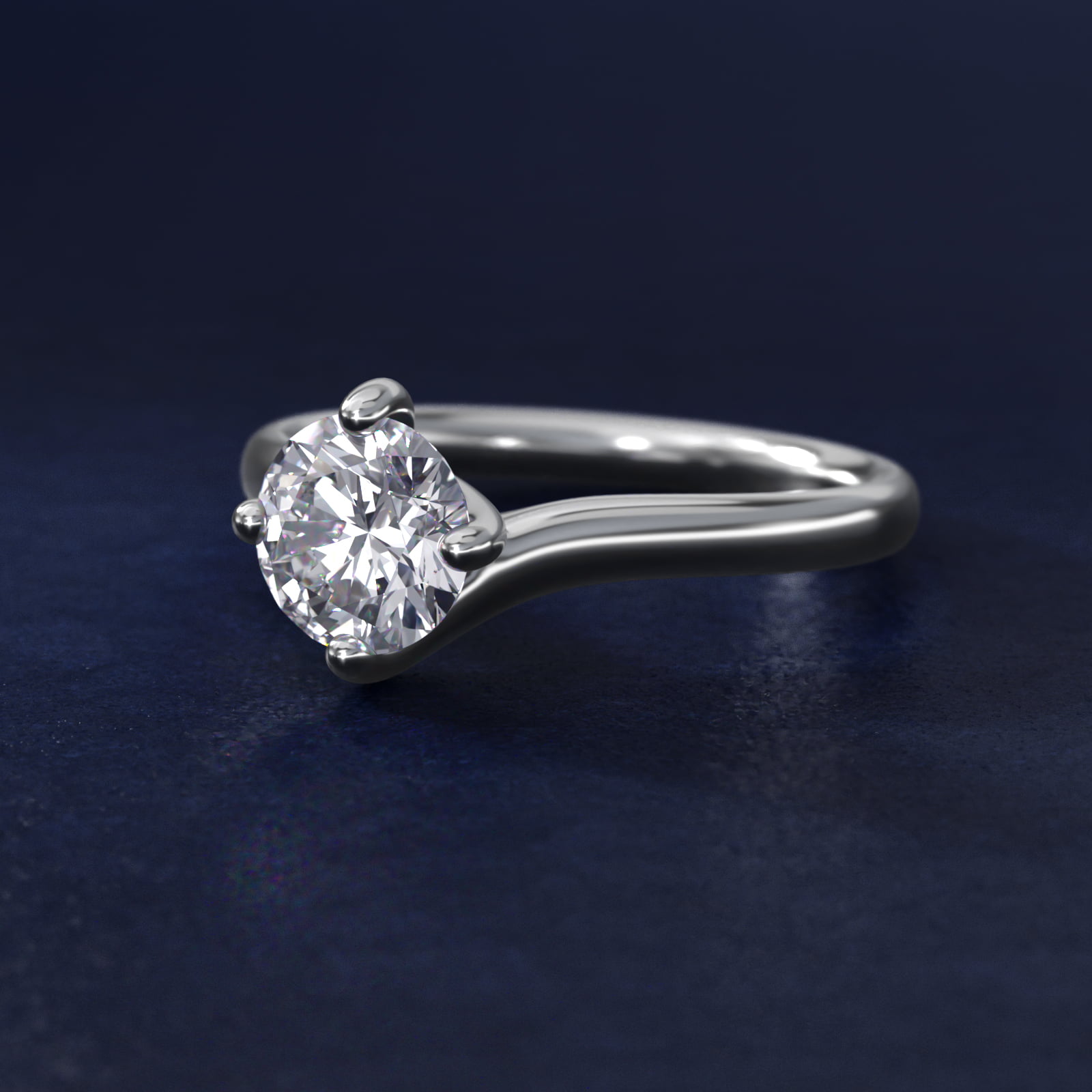 ZAC ZAC POSEN  Bypass Solitaire Engagement Ring in 14k White Gold