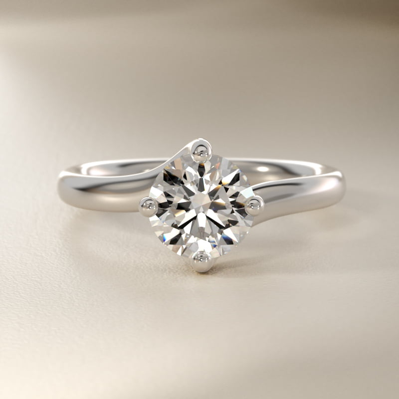 ZAC ZAC POSEN  Bypass Solitaire Engagement Ring in Platinum