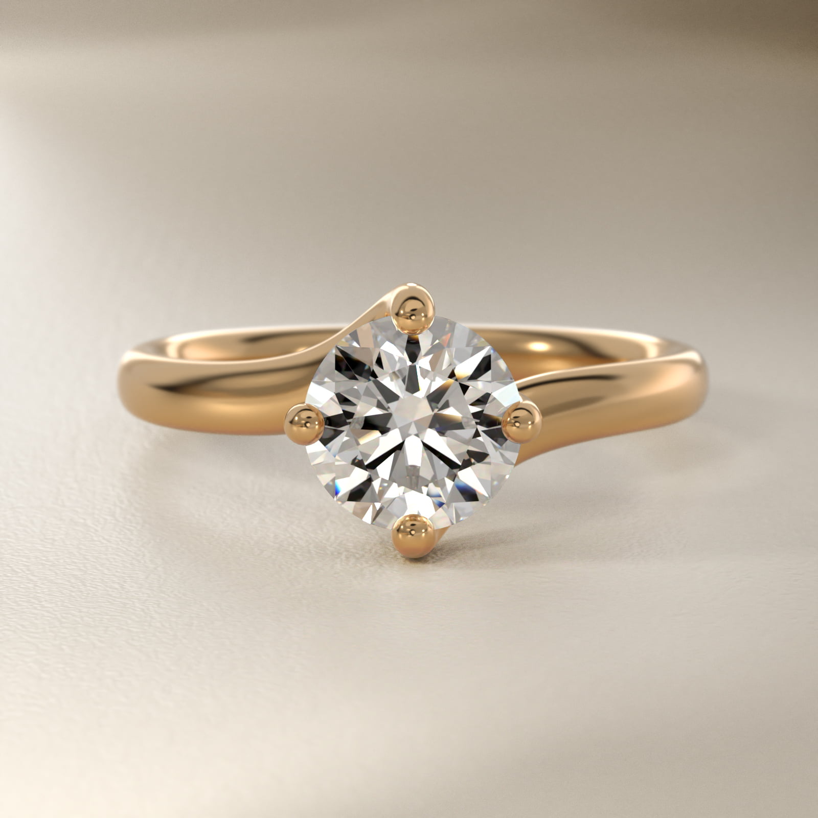 ZAC ZAC POSEN  Bypass Solitaire Engagement Ring in 14K Yellow Gold