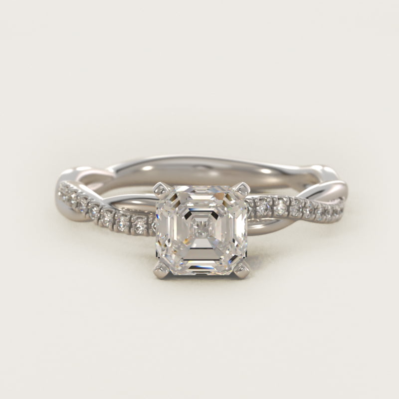 Petite Twist Diamond Engagement Ring in 14k White Gold (1/10 ct. tw.)