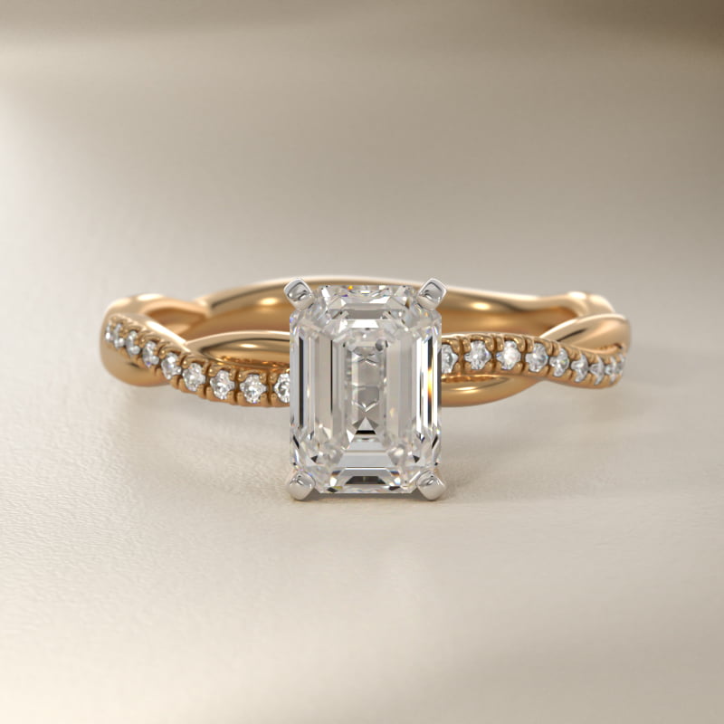 Petite Twist Lab-Grown Diamond Engagement Ring in 14k Yellow Gold (1/10 ct. tw.)