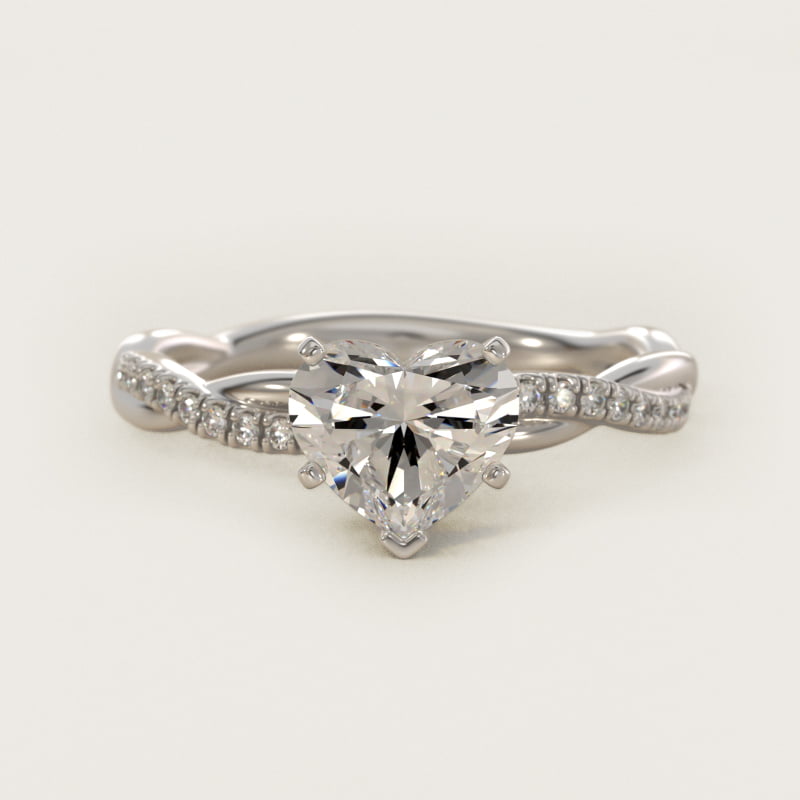 Petite Twist Diamond Engagement Ring in 14k White Gold (1/10 ct. tw.)
