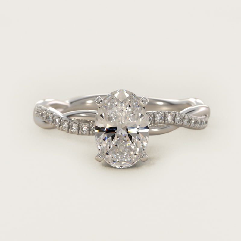 Petite Twist Diamond Engagement Ring in 14k White Gold (1/10 ct. tw.)
