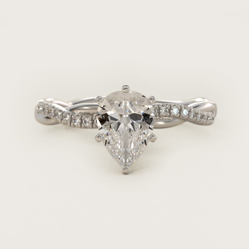 Petite Twist Diamond Engagement Ring in 14k White Gold (1/10 ct. tw.)