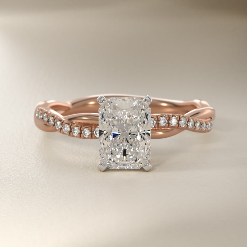 Petite Twist Diamond Engagement Ring in 14k Rose Gold (1/10 ct. tw.)