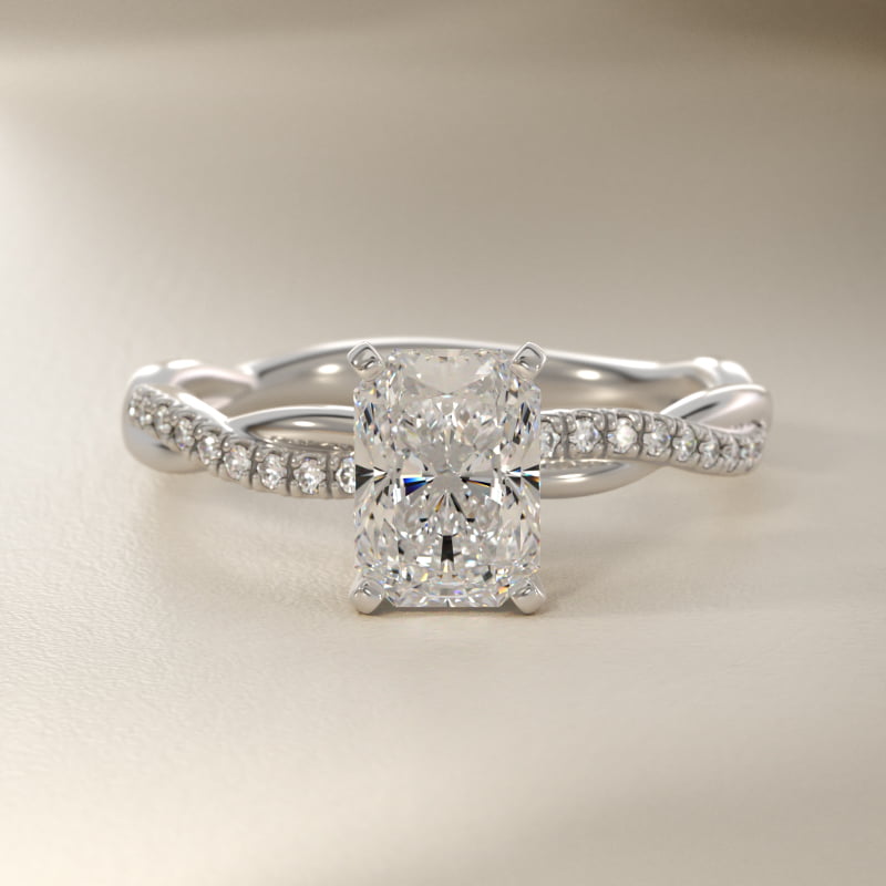 Petite Twist Diamond Engagement Ring in 14k White Gold (1/10 ct. tw.)
