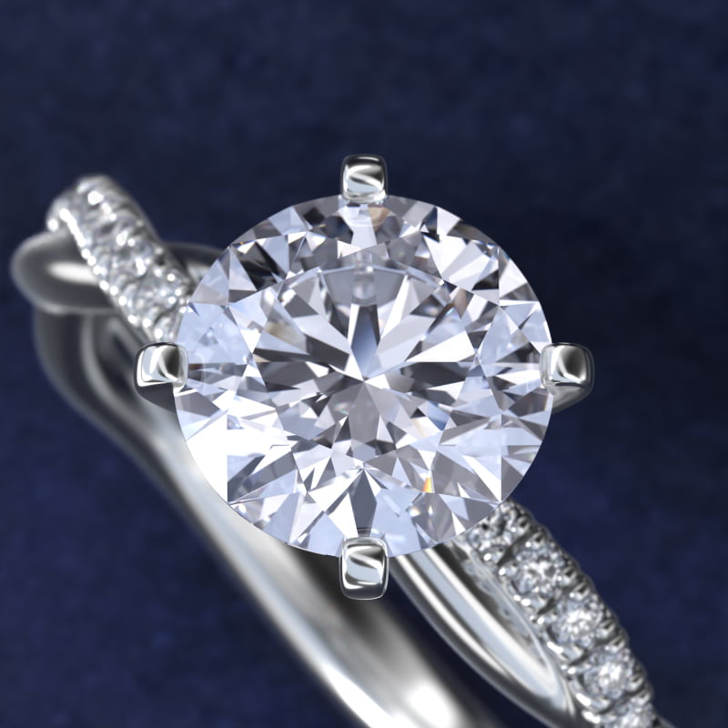 Petite Twist Diamond Engagement Ring in 14k White Gold (1/10 ct. tw.)