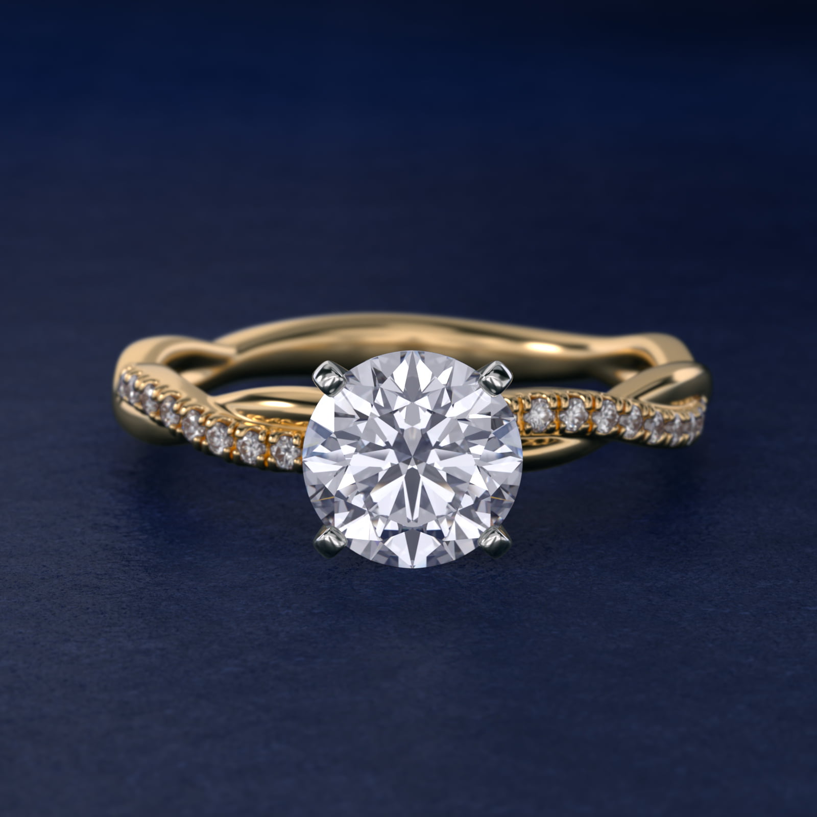 Petite Twist Diamond Engagement Ring in 14k Yellow Gold (1/10 ct. tw.)