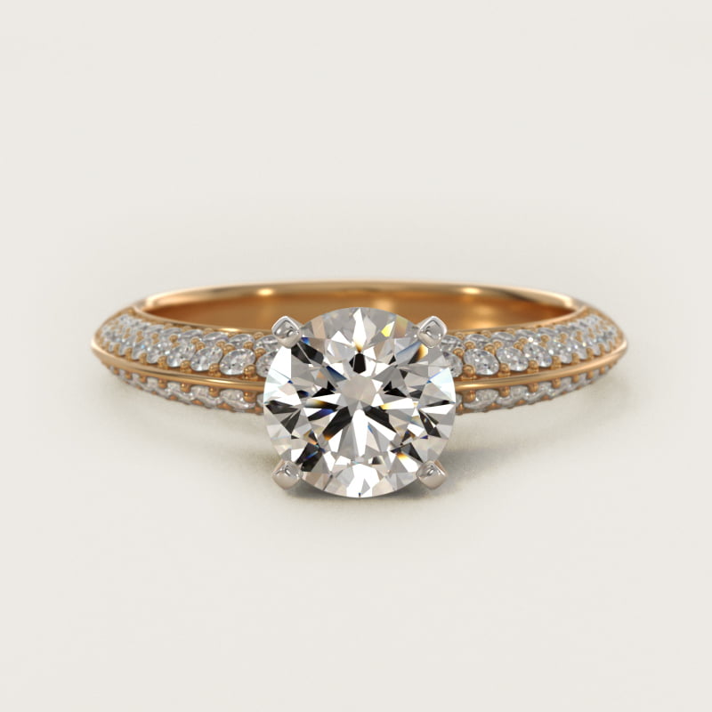 Knife Edge Micropavé Diamond Engagement Ring in 14K Yellow Gold (1/3 ct. tw.)